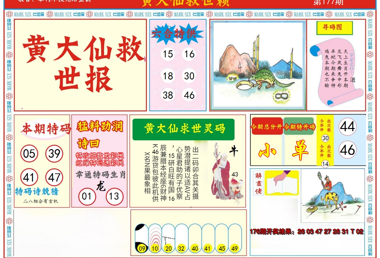 2024177期新黄大仙救世A
