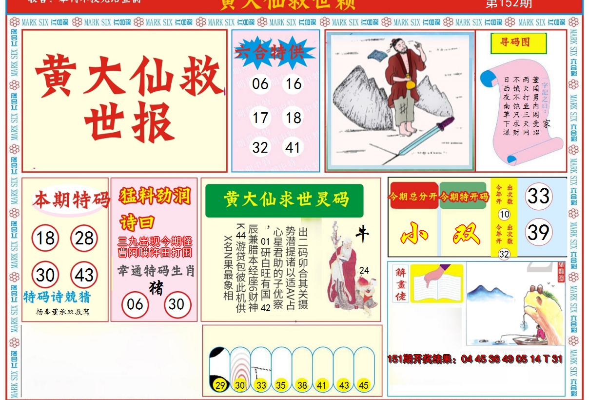 2024152期新黄大仙救世A