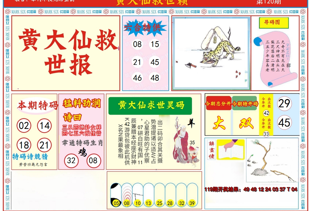 2024120期新黄大仙救世A