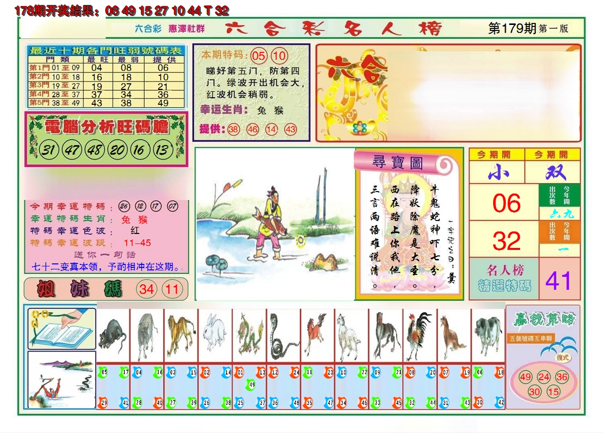 2024179期名人榜A