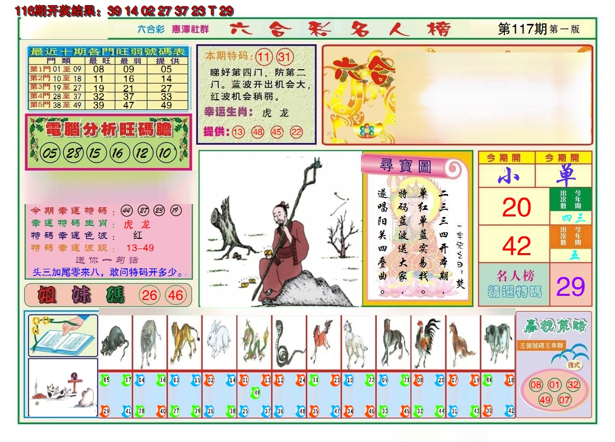 2024117期名人榜A