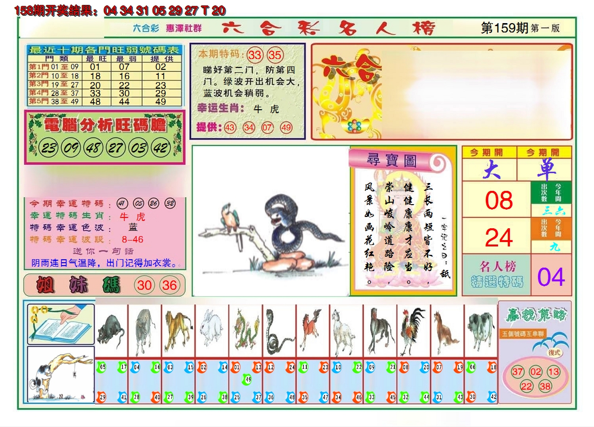 2024159期名人榜A