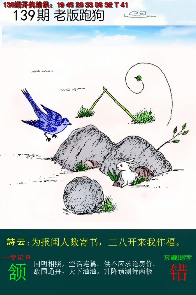 2024139期老版跑狗