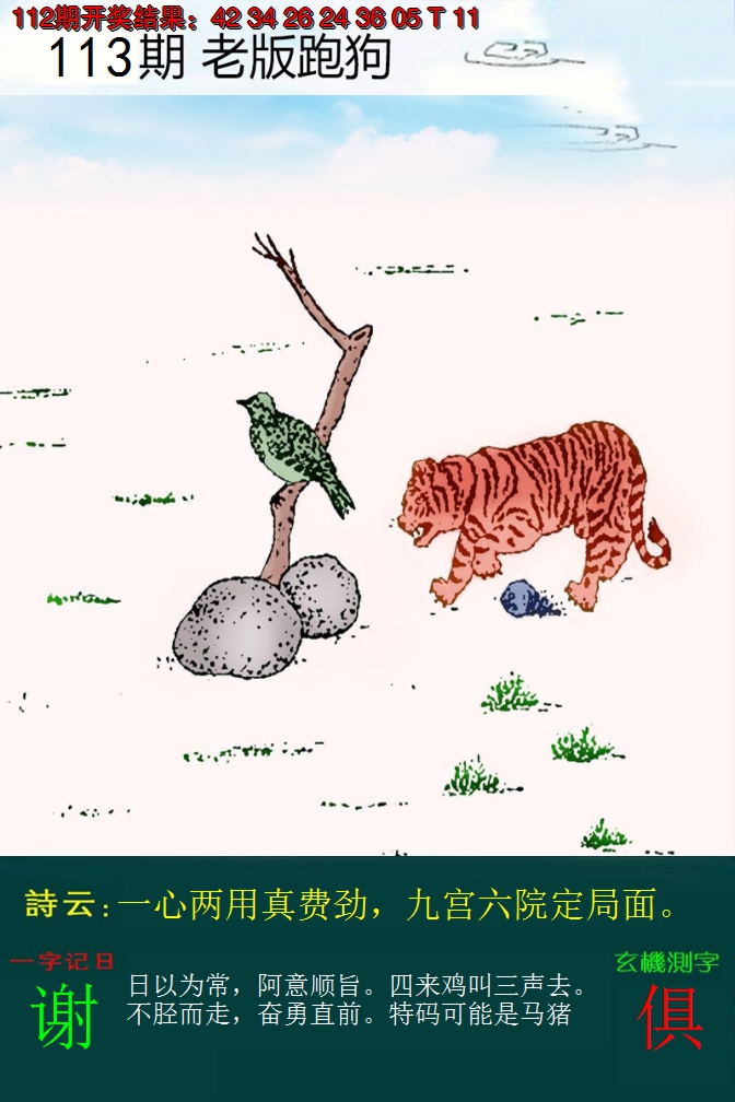 2024113期老版跑狗