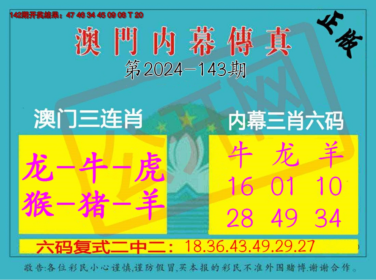 2024143期内幕传真三肖版