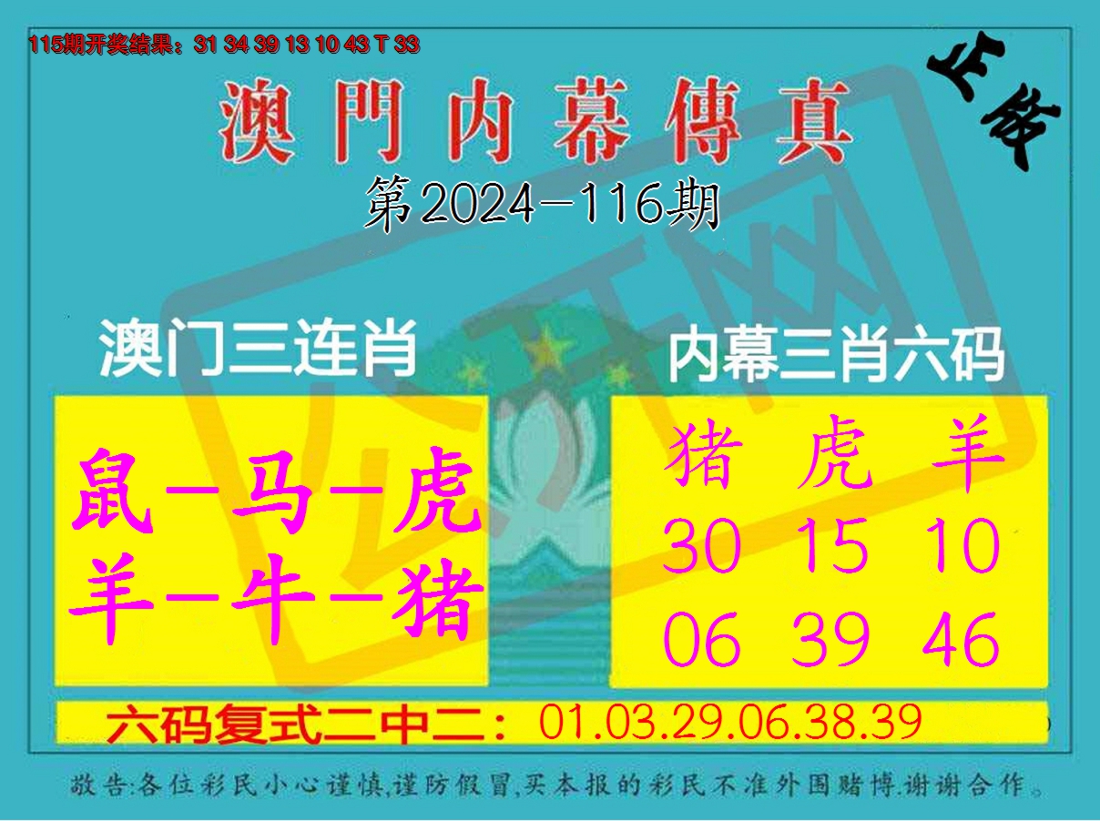 2024116期内幕传真三肖版