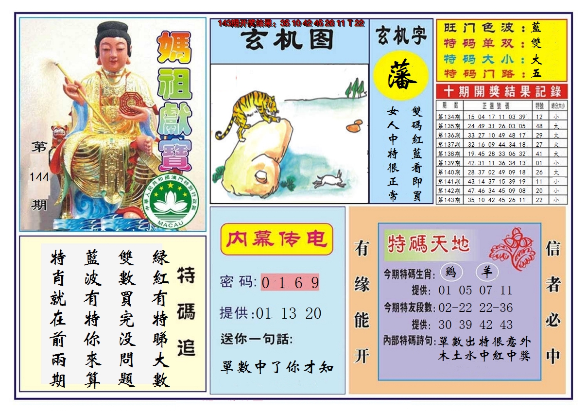 2024144期马祖献宝