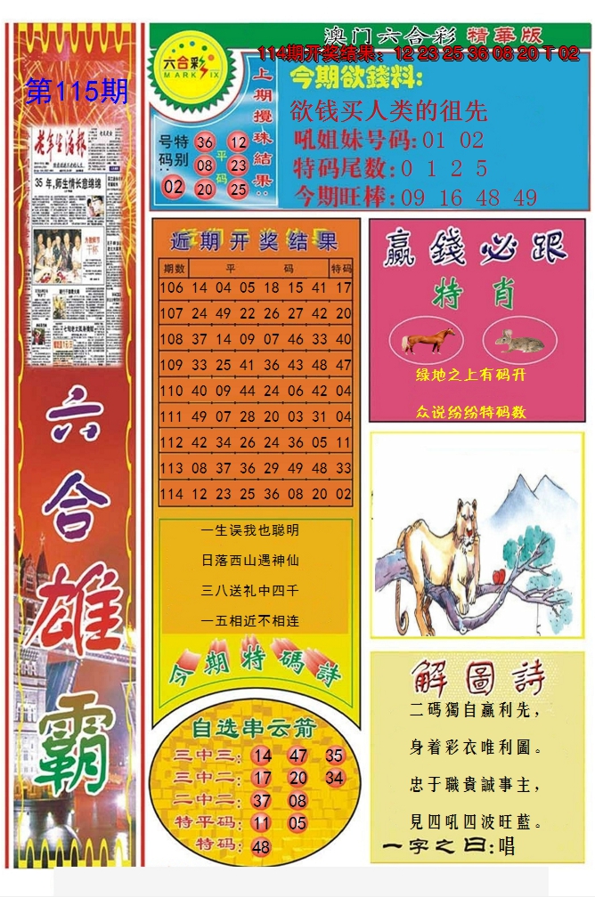2024115期六合雄霸