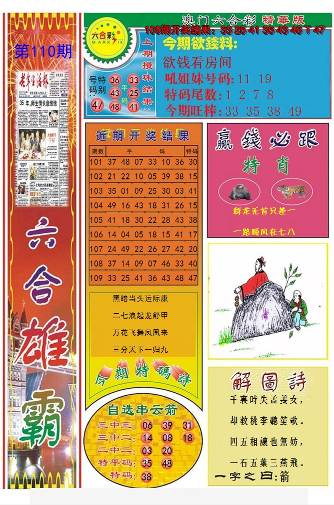 2024110期六合雄霸
