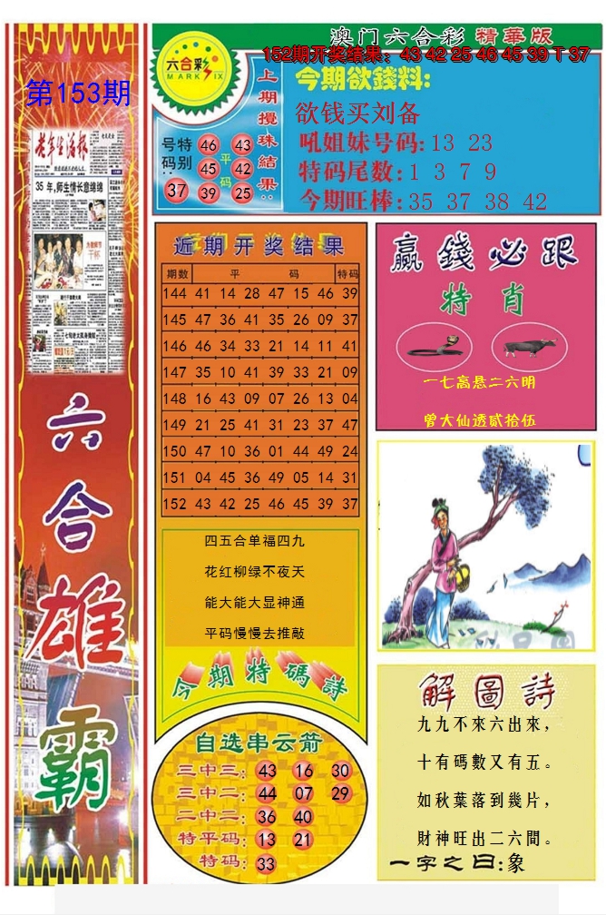 2024153期六合雄霸