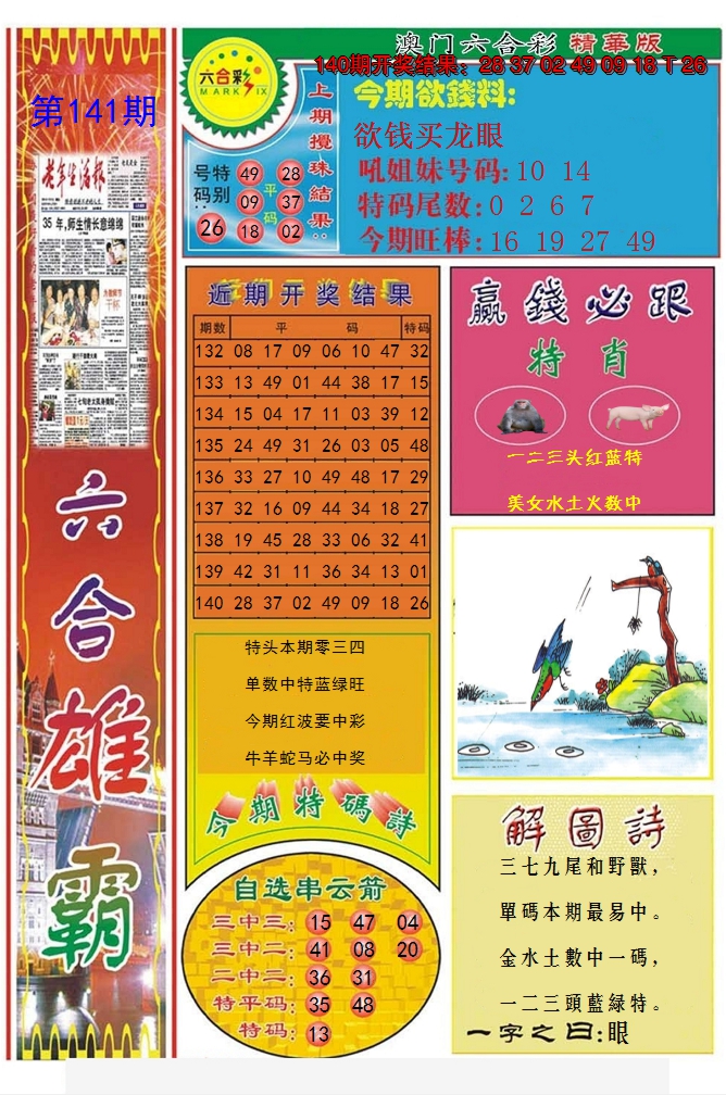 2024141期六合雄霸