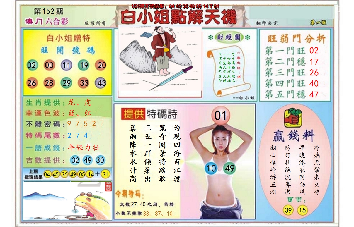 2024152期白小姐点解天机A