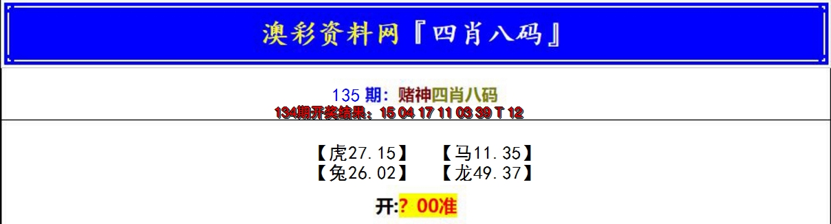 2024135期赌神四肖八码