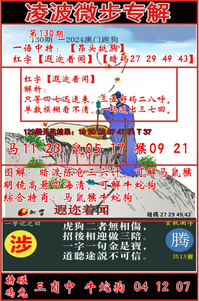 2024130期凌波微步