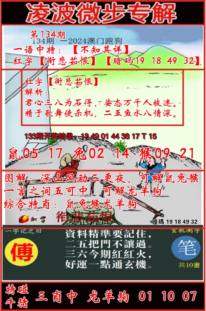 2024134期凌波微步