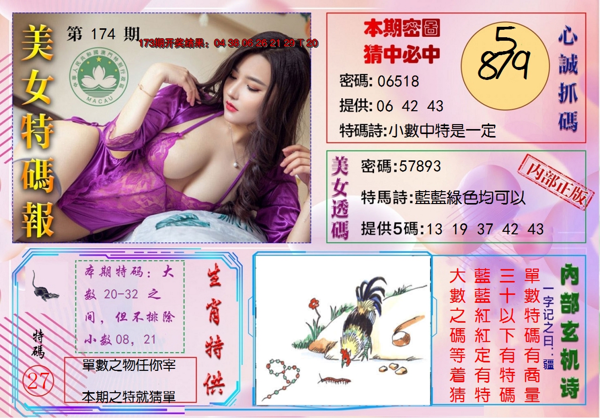 2024174期美女特码报