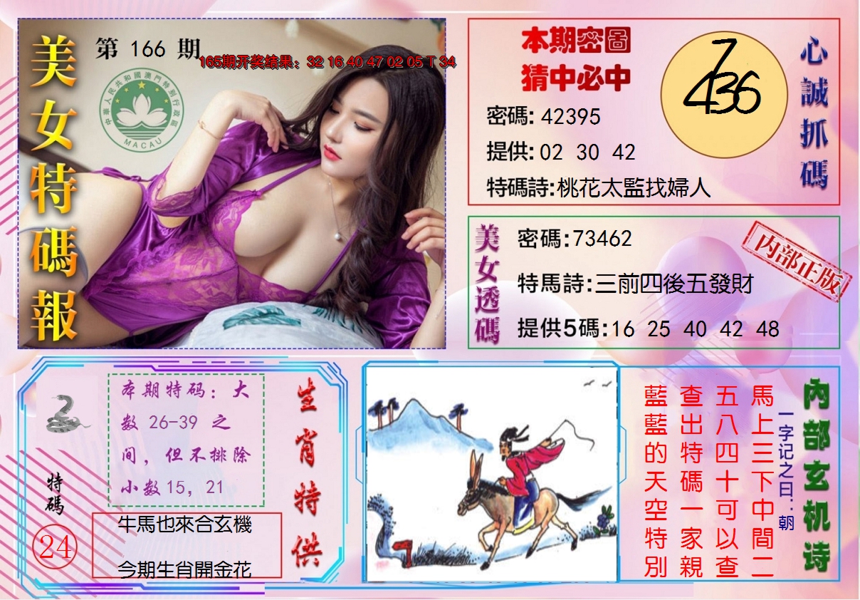 2024166期美女特码报