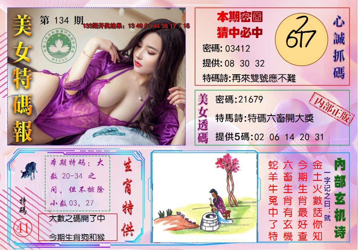 2024134期美女特码报