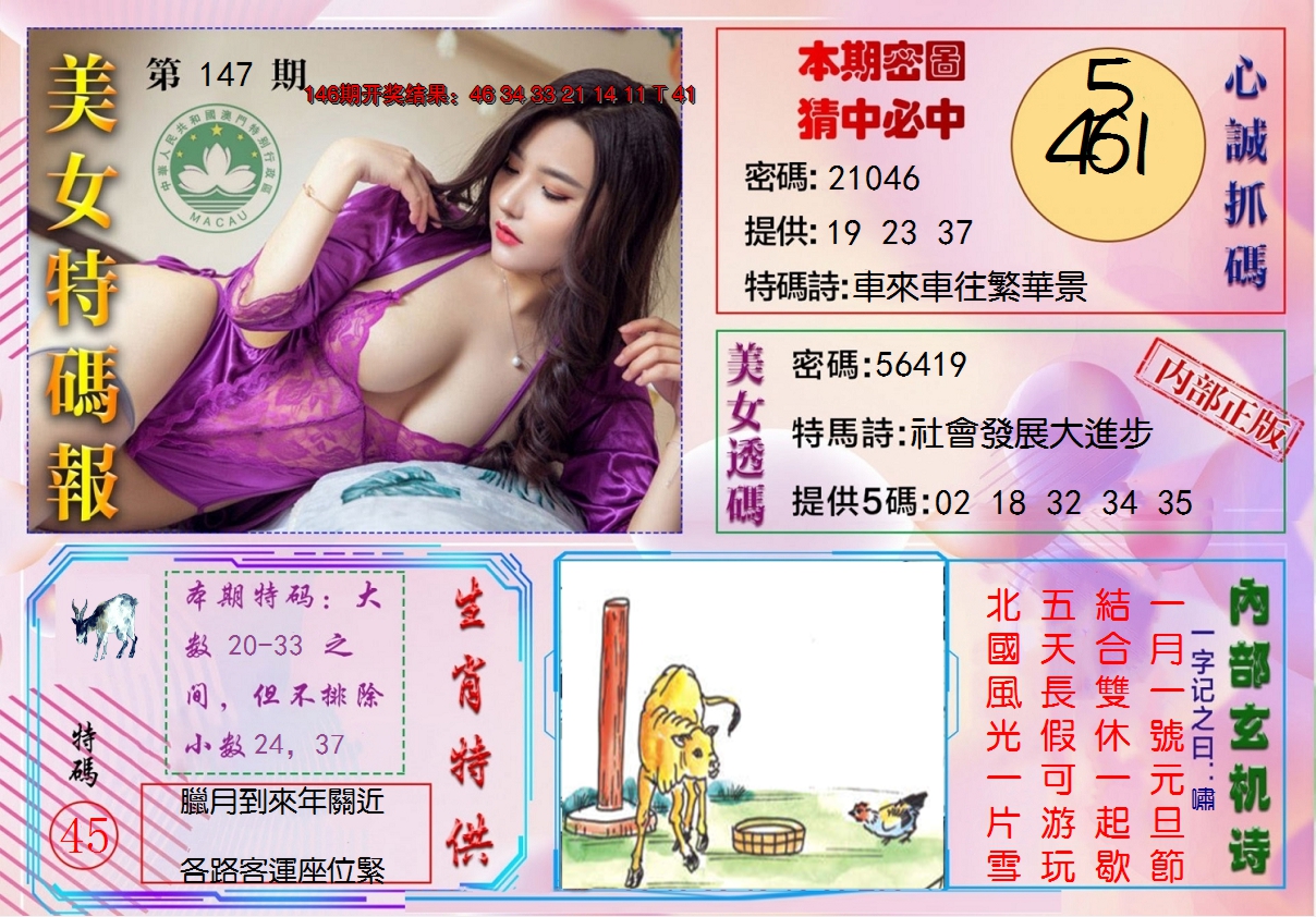 2024147期美女特码报