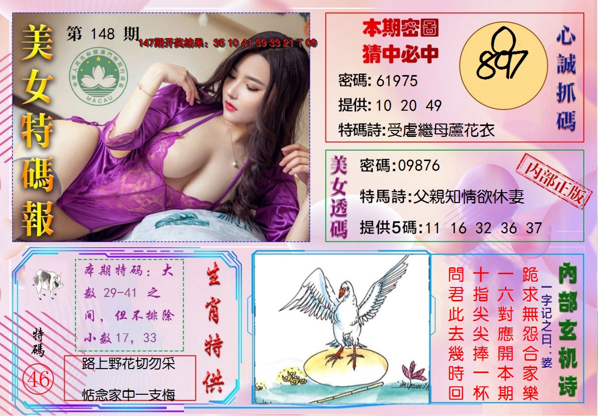2024148期美女特码报