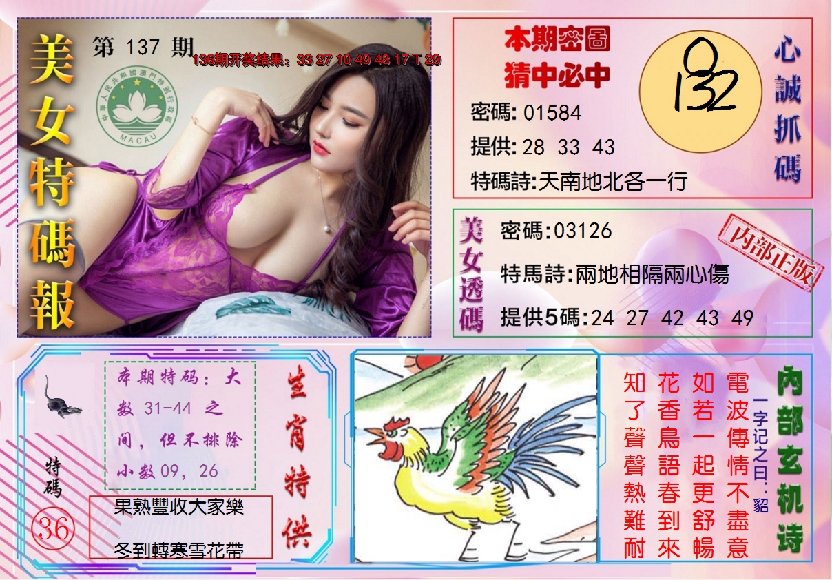 2024137期美女特码报