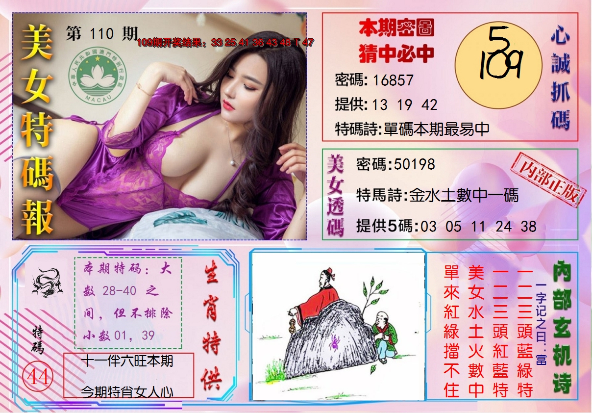 2024110期美女特码报