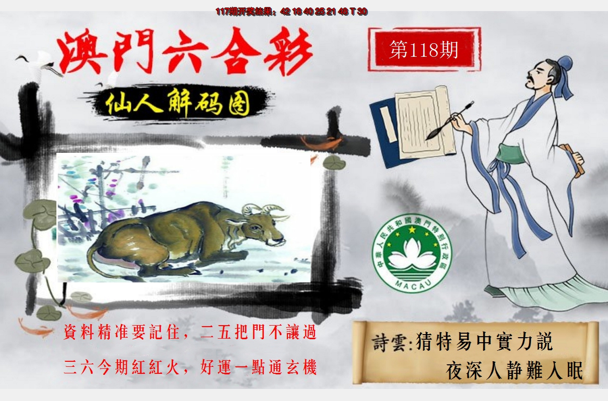 2024118期仙人解码图