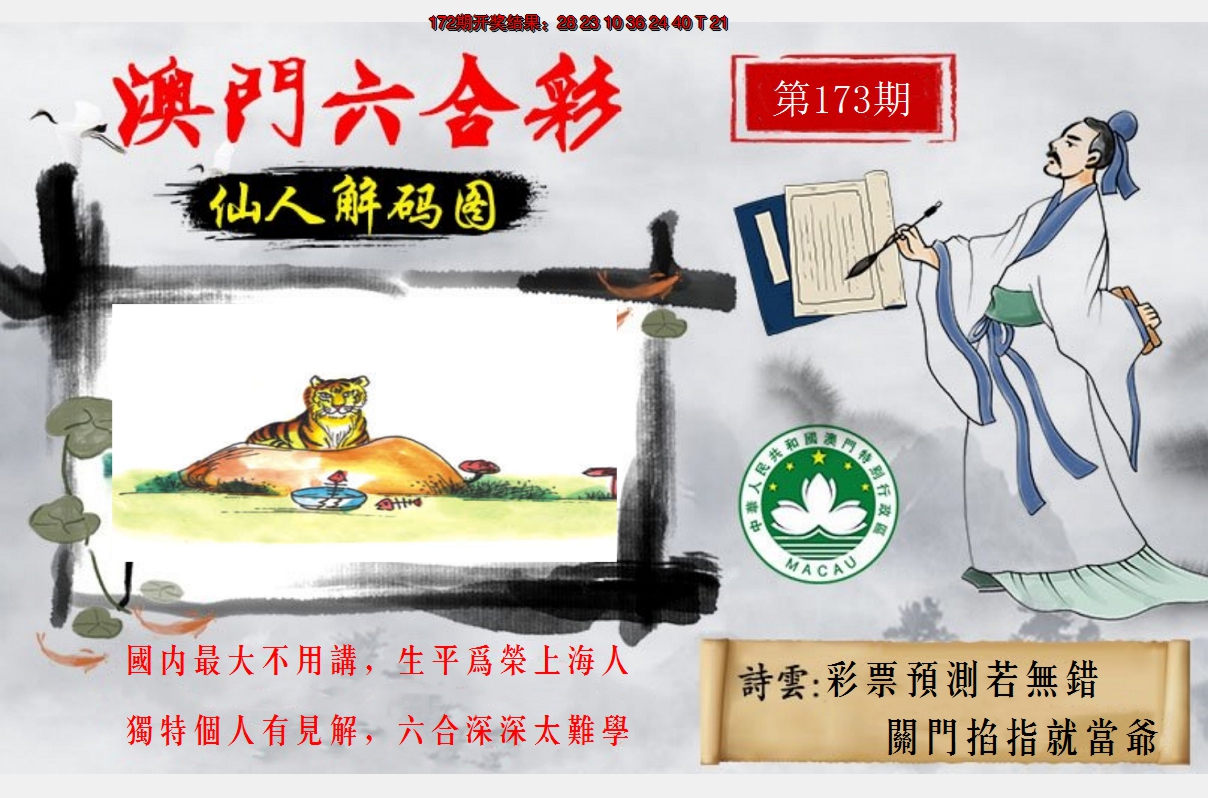 2024173期仙人解码图