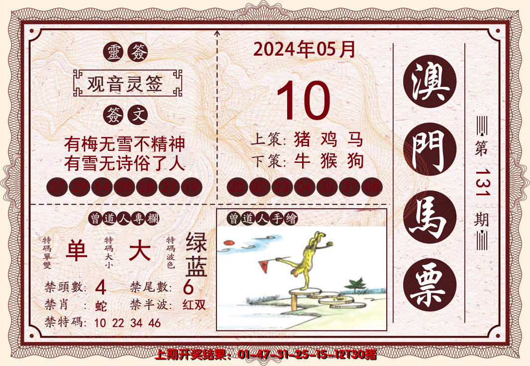 2024131期澳门马票