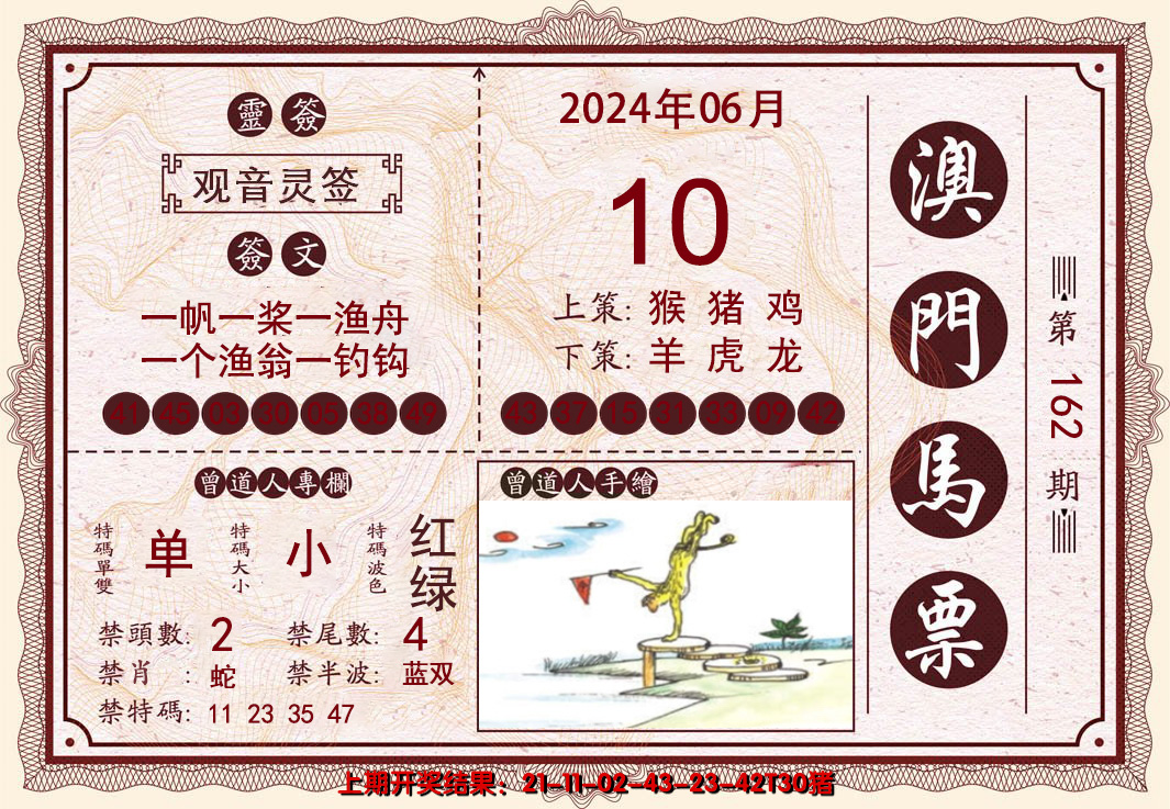 2024162期澳门马票