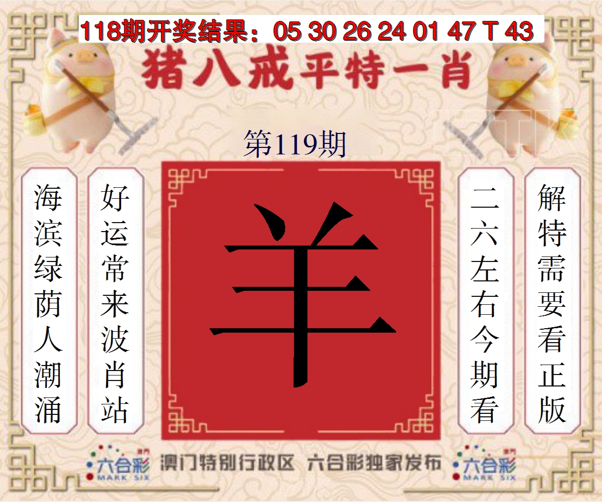 2024119期猪八戒平特一肖