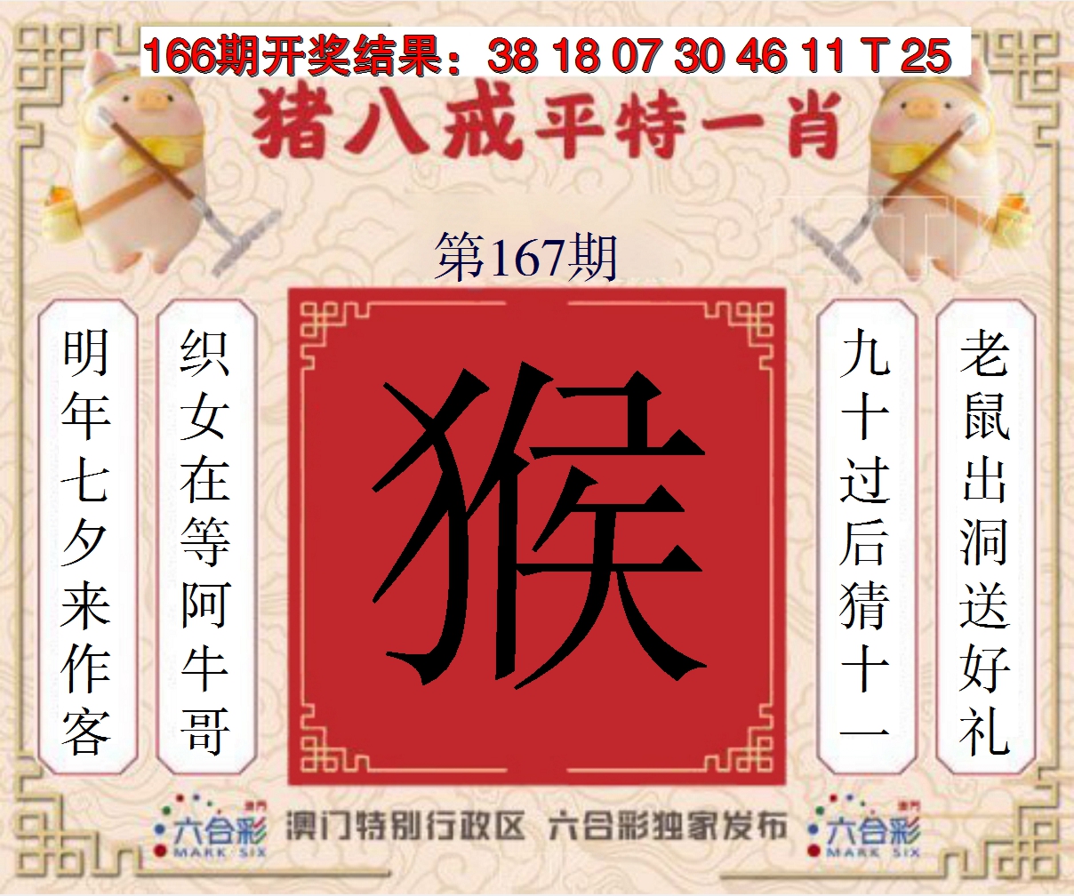 2024167期猪八戒平特一肖