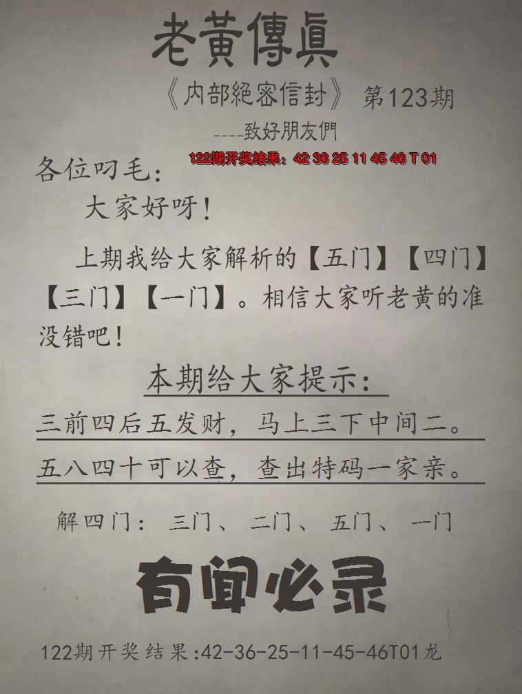 2024123期老黄传真