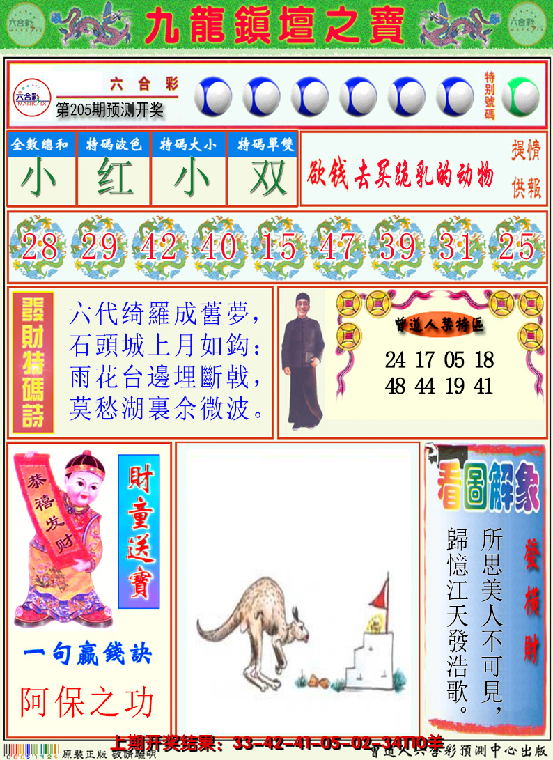 2024205期澳门挂牌解特码A