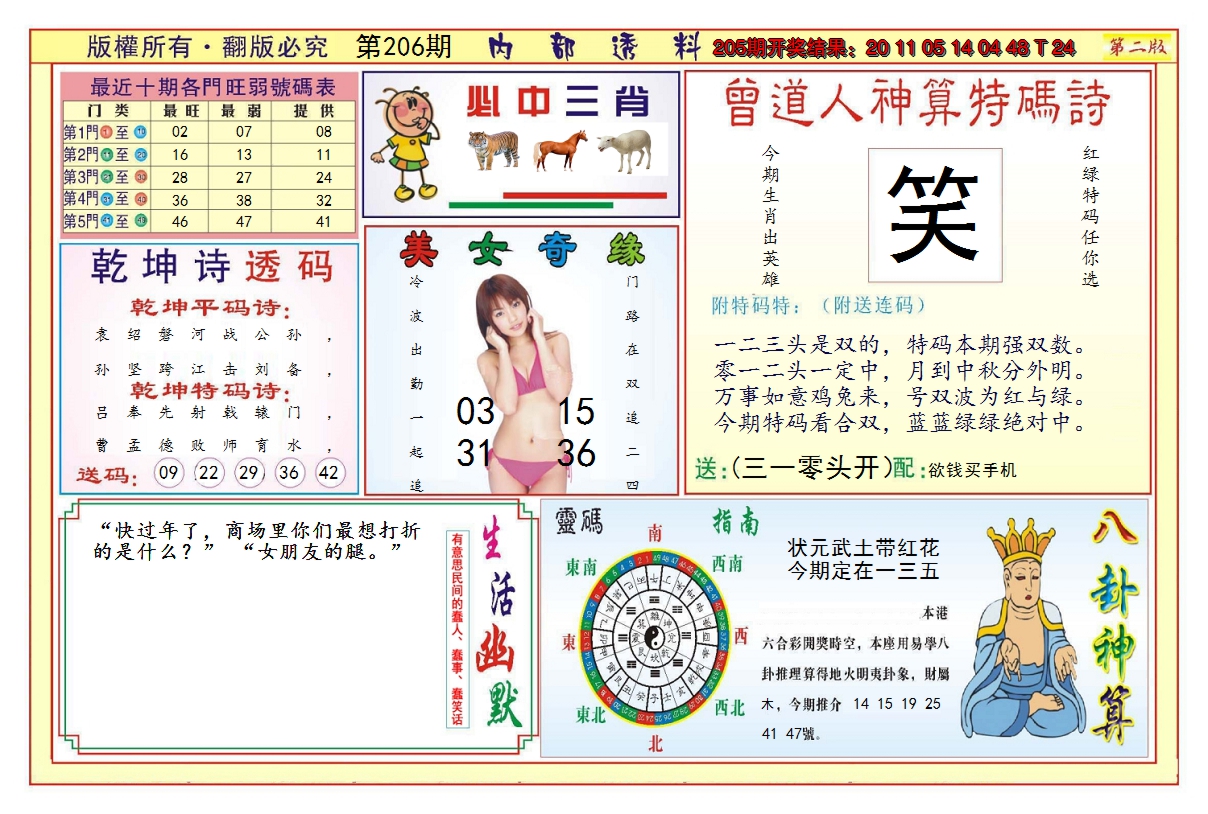2024206期澳门内部透料B