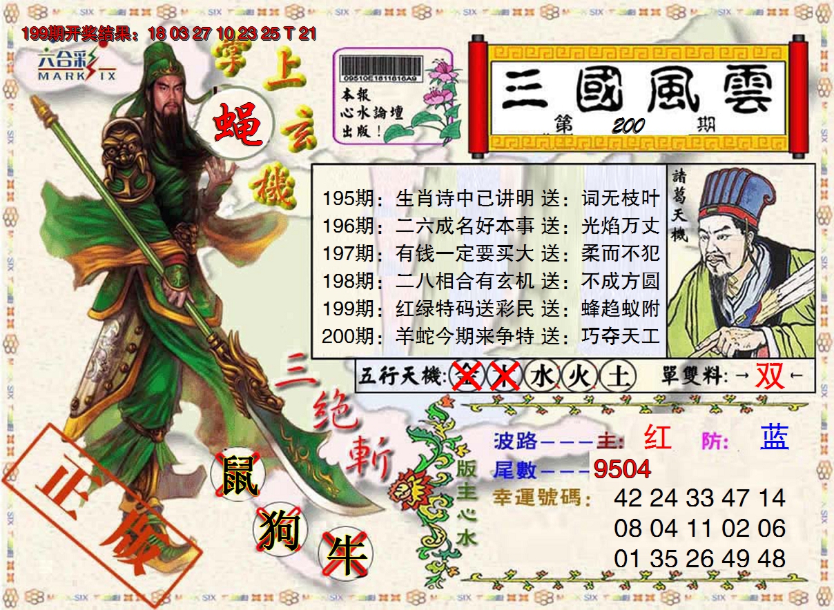 2024200期三国风云特码报