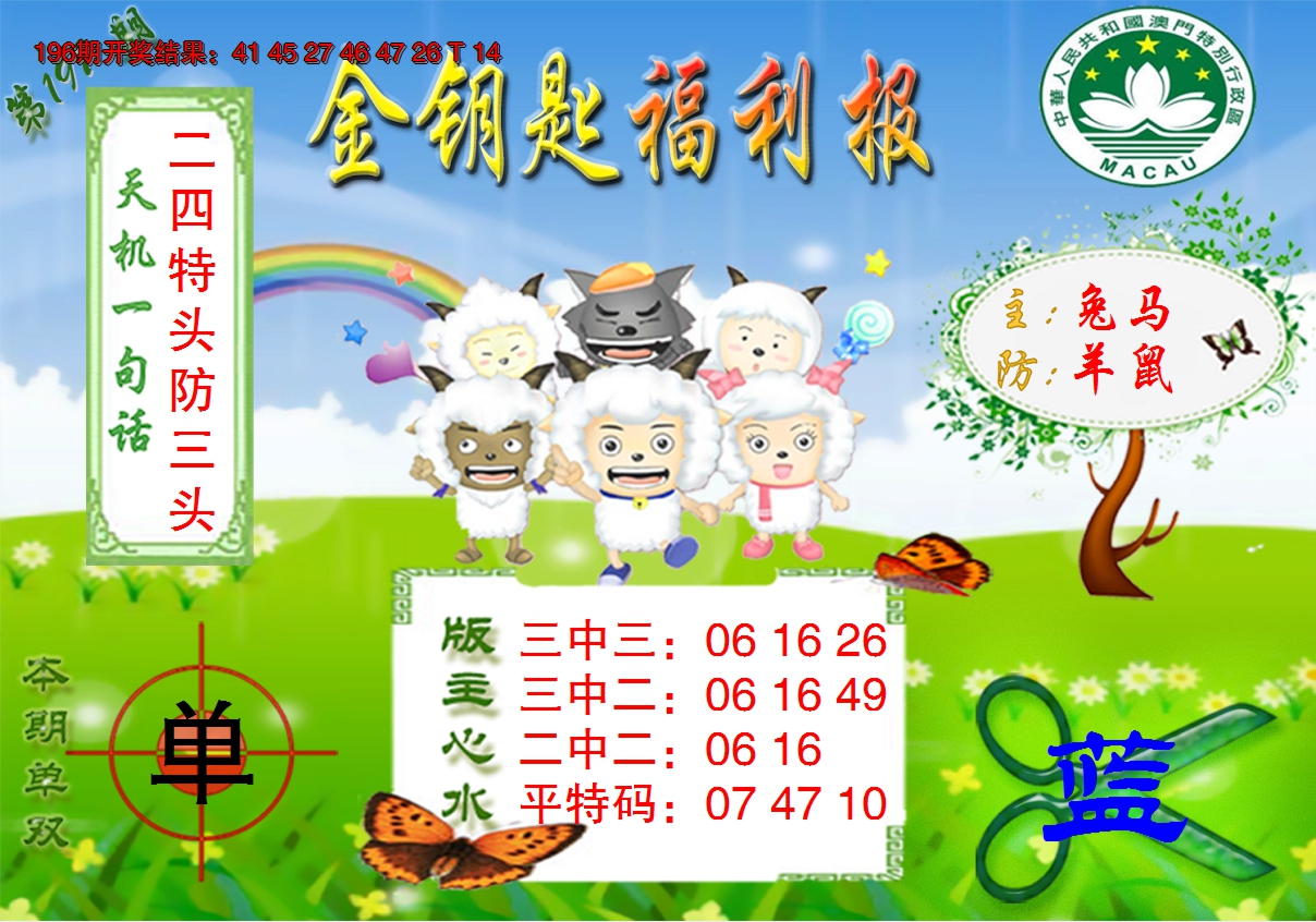 2024197期《金钥匙福利》