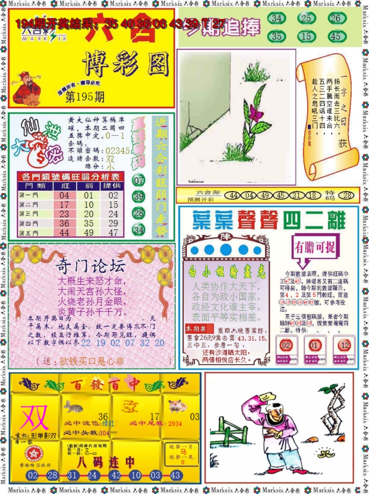 2024195期六合博彩图