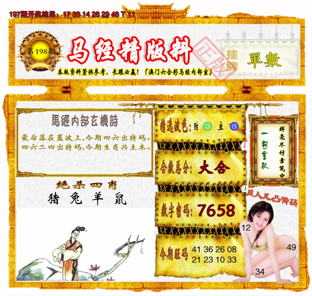 2024198期马经精版料