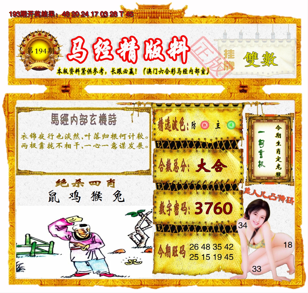 2024194期马经精版料