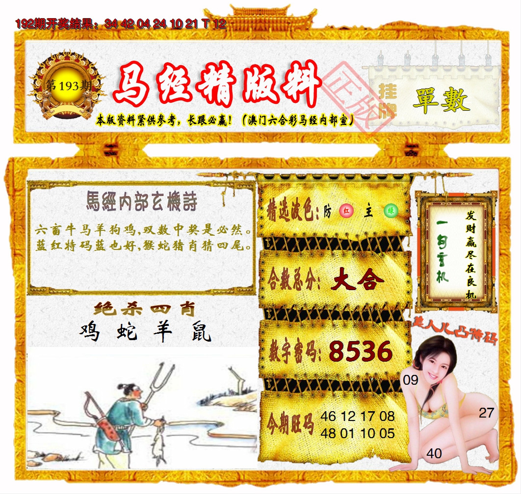 2024193期马经精版料