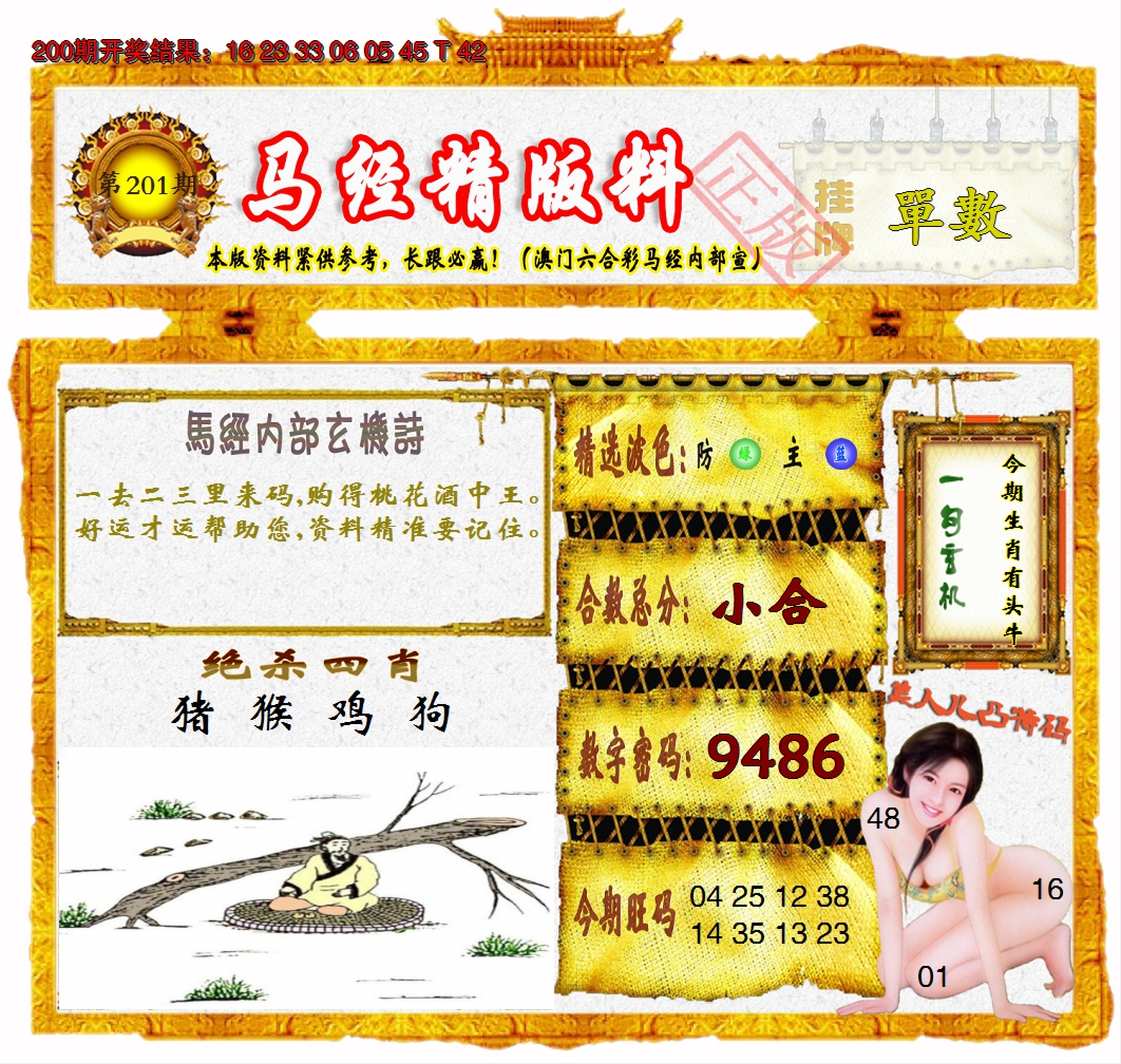 2024201期马经精版料