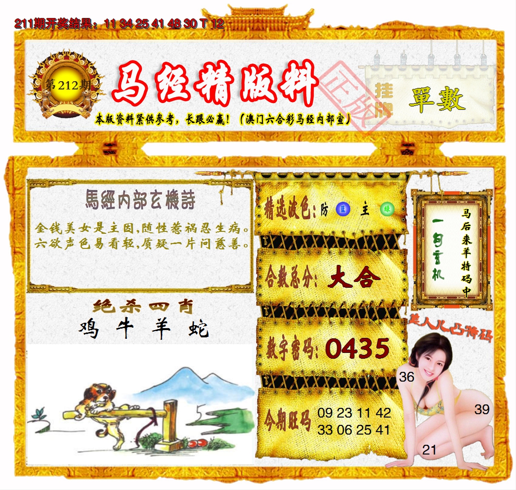 2024212期马经精版料
