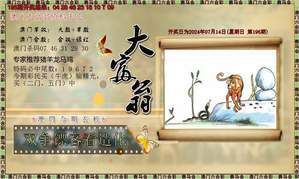 2024196期新大富翁