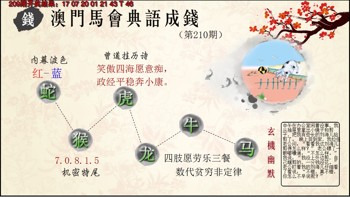 2024210期典语成钱