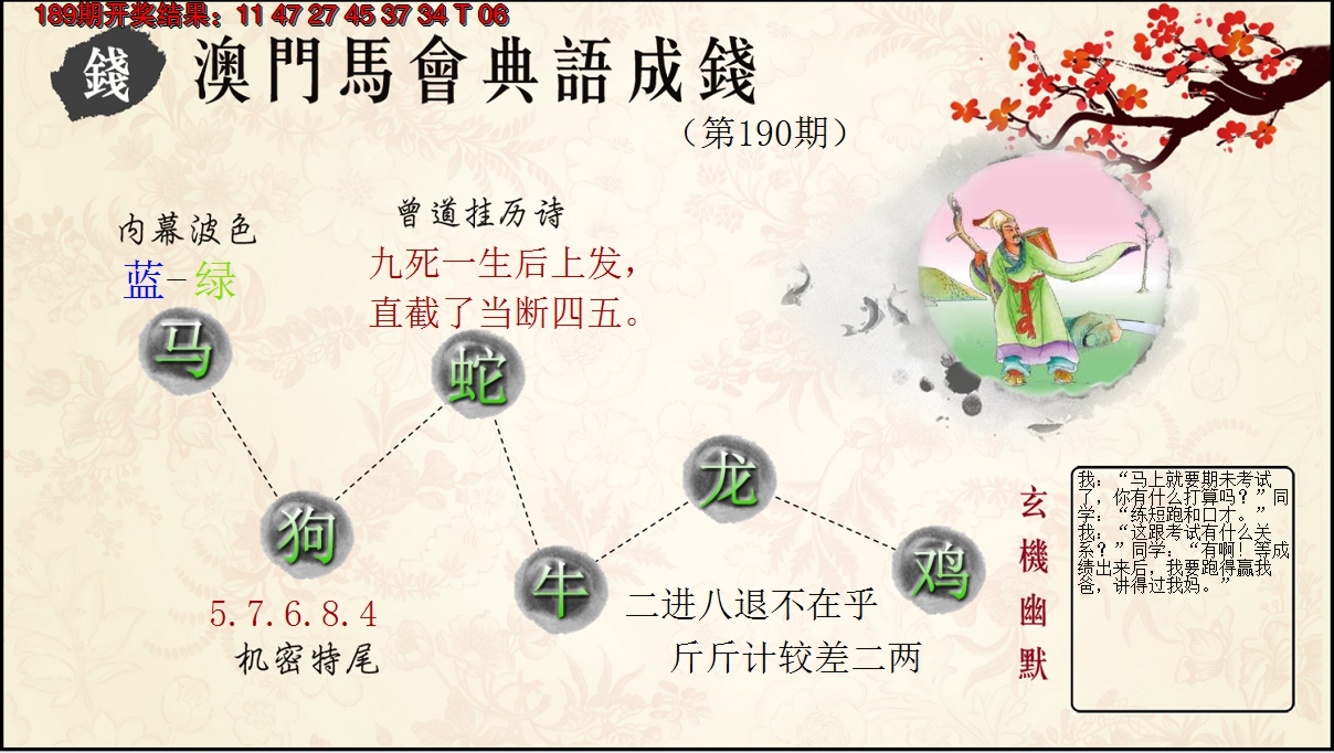 2024190期典语成钱