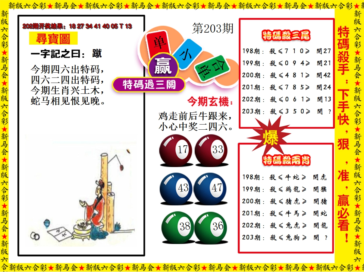 2024203期特码过三关