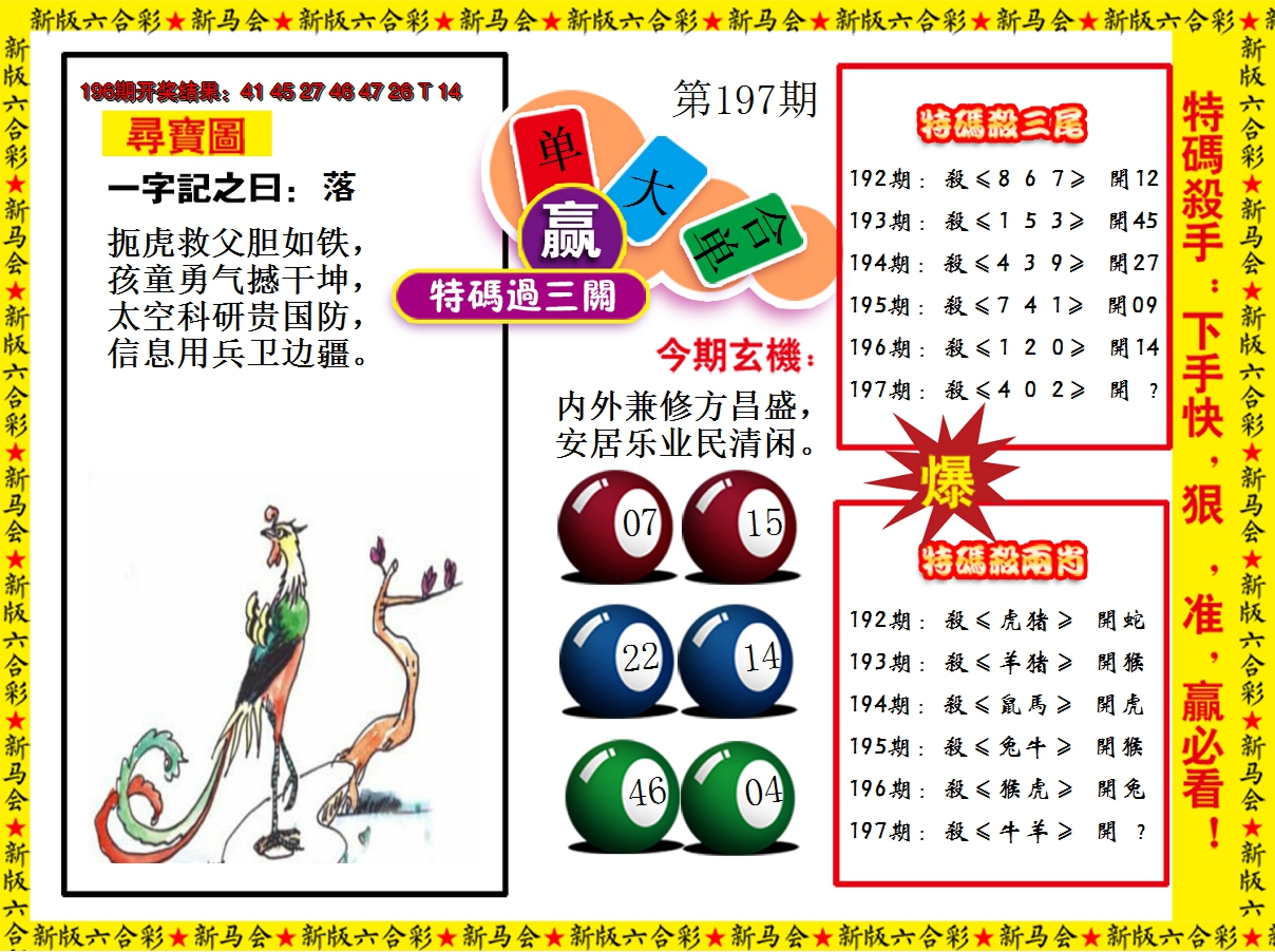 2024197期特码过三关
