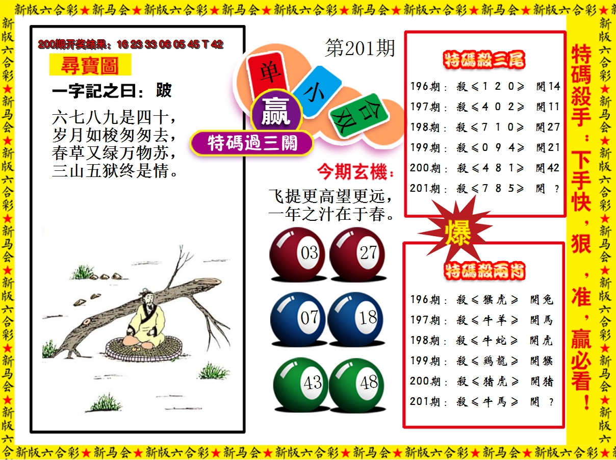 2024201期特码过三关
