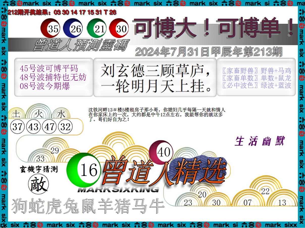 2024213期曾道人精选
